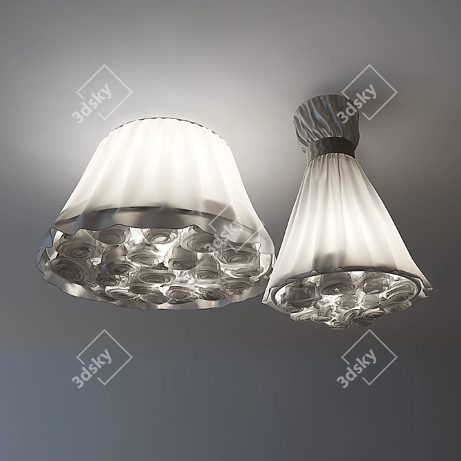 Handmade Fabric Ceiling Lights 3D model image 1