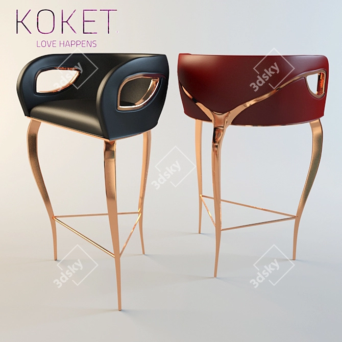 Chandra Copper Bar Stool 3D model image 1