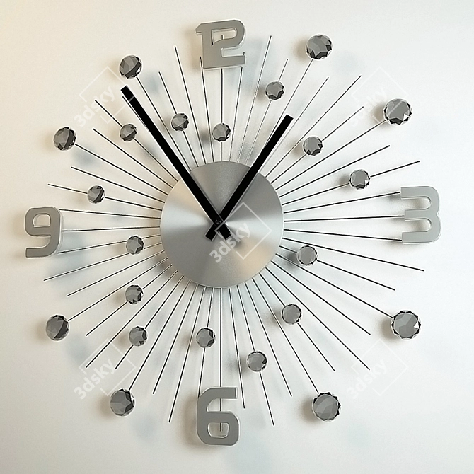 Elegant Crystal Wall Clock 3D model image 3