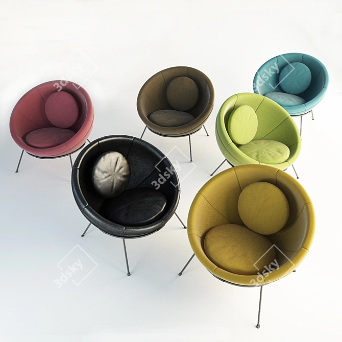 São Paulo Bowl Chair Set 3D model image 1