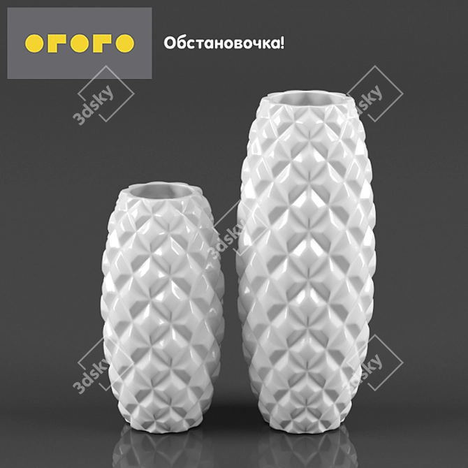 Stylish Ceramic Vases Bump - Elegant Home Decor 3D model image 1