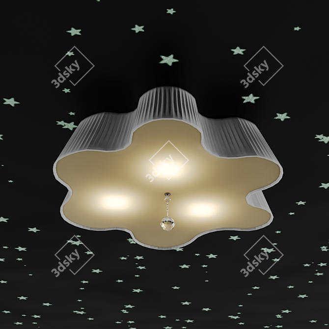 Floral Glow Chandelier 3D model image 1