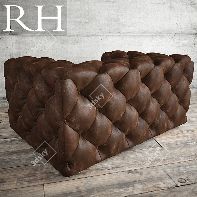 Sleek Leather Armchair 3D model image 3