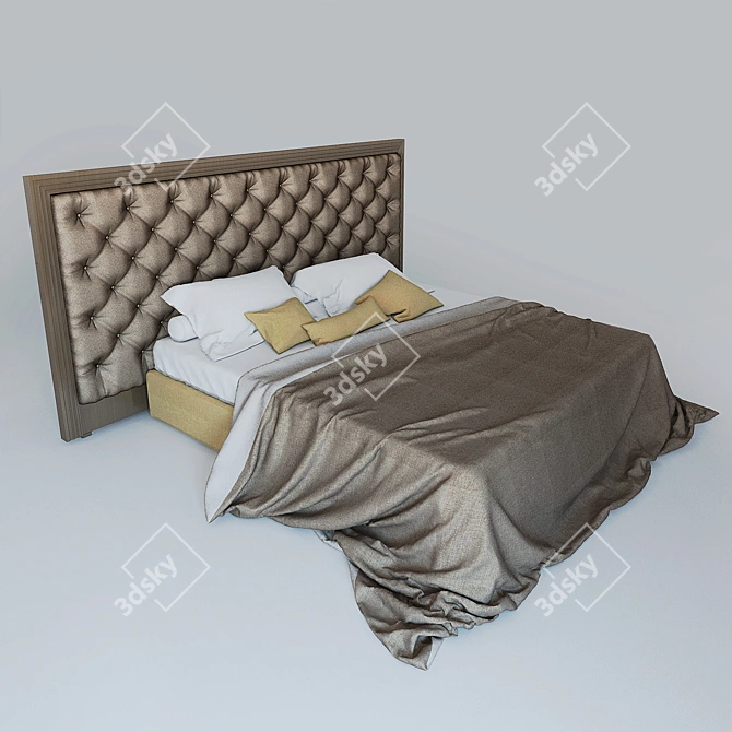 Elegant Enya Bed by Porada 3D model image 1