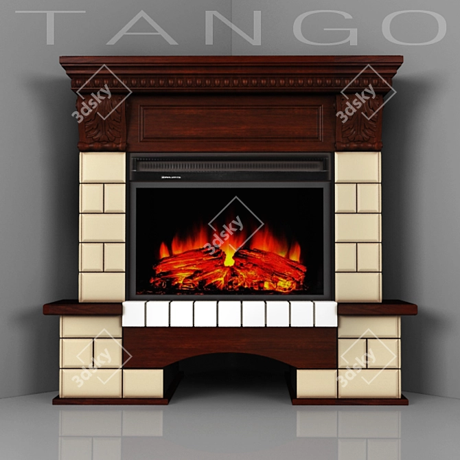 Sleek Corner Fireplace Tango 3D model image 1