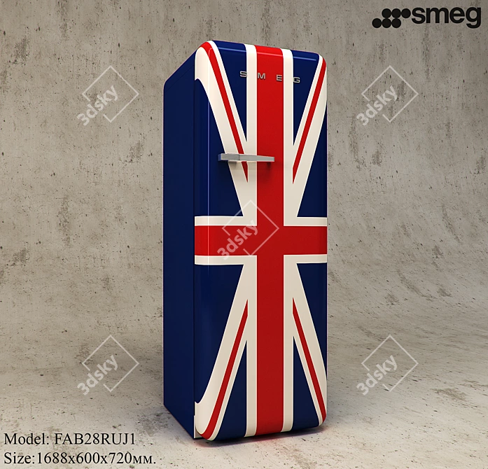 Smeg Retro Style Fridge 3D model image 1