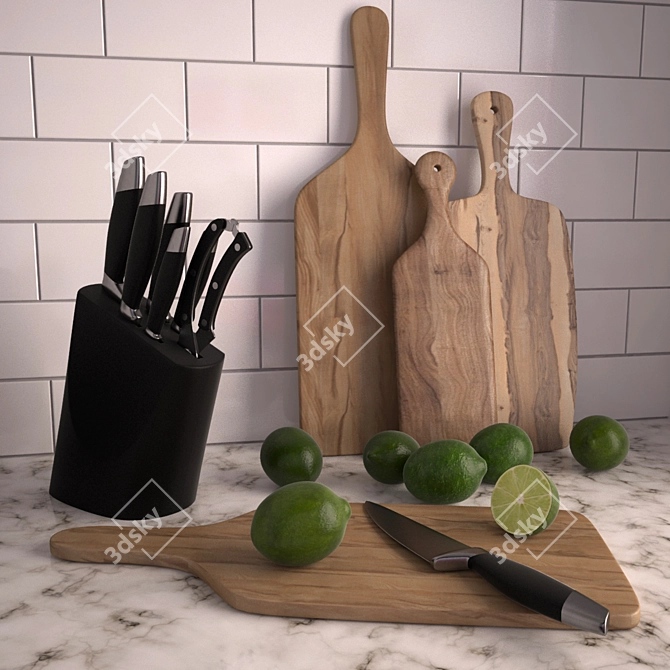 Slice and Dice Knife Set 3D model image 1