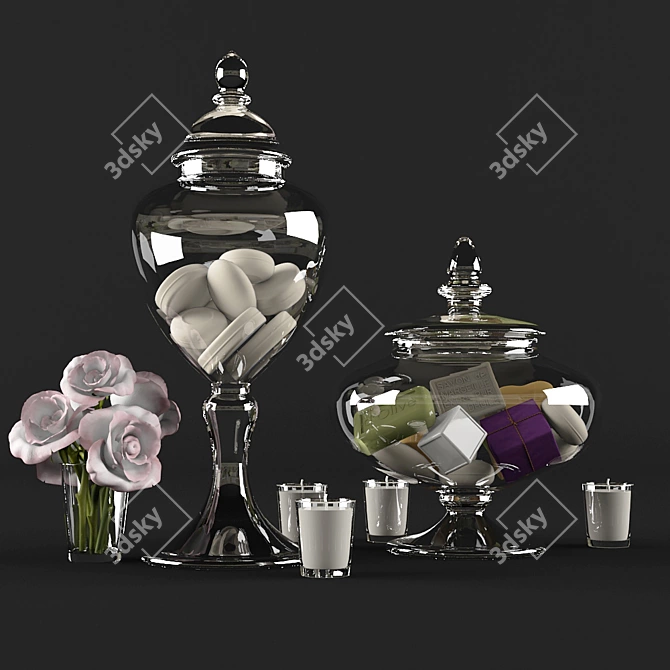 Elegant Bath Ensemble 3D model image 1