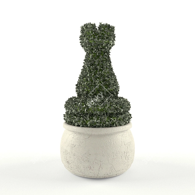 Chessboard Topiary Bush 3D model image 1