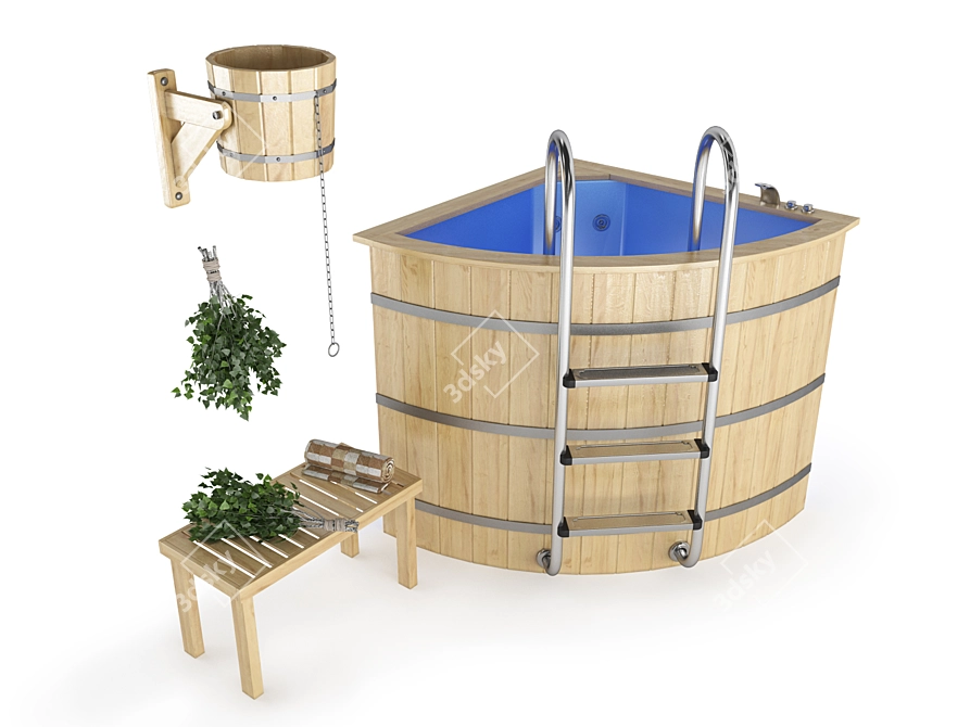 HotWood Deluxe Sauna Set 3D model image 1