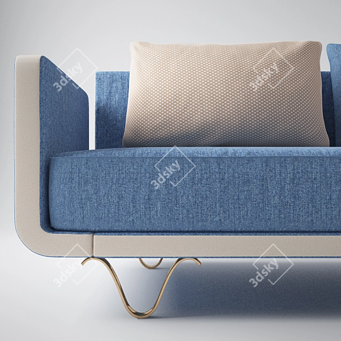 Eleganza 200: Stylish 3-Seater Sofa 3D model image 3