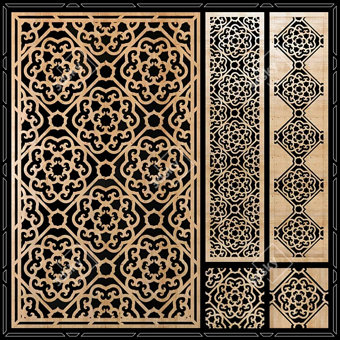 Laser Cut Decorative Element (Pattern #1) 3D model image 1