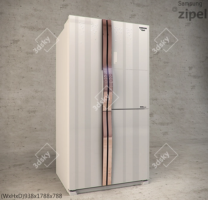 Sleek Samsung Fridge: Style & Function 3D model image 1