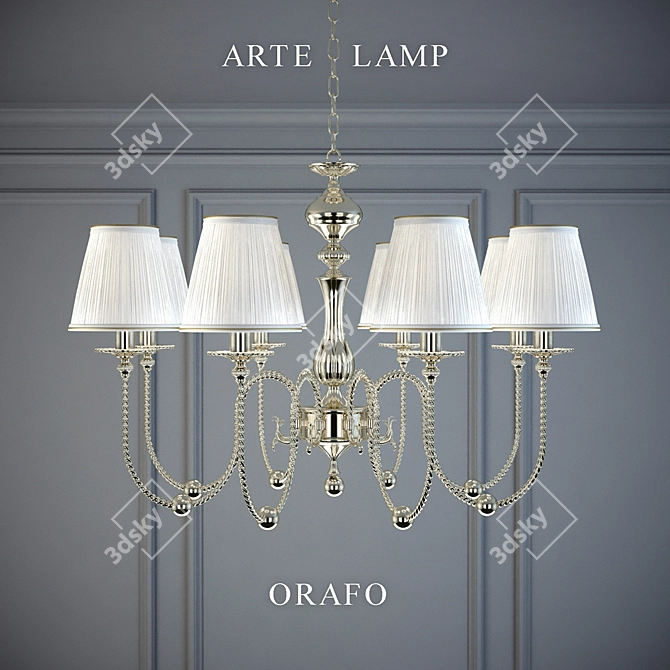 OROFO Italian Gold Metal Chandelier 3D model image 1