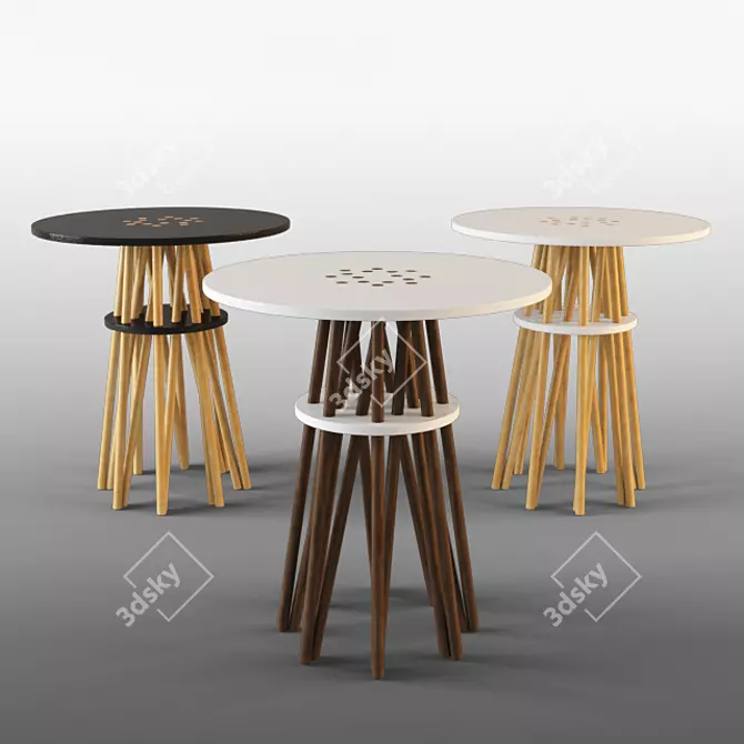 Elegant Wood Dining Table 3D model image 1