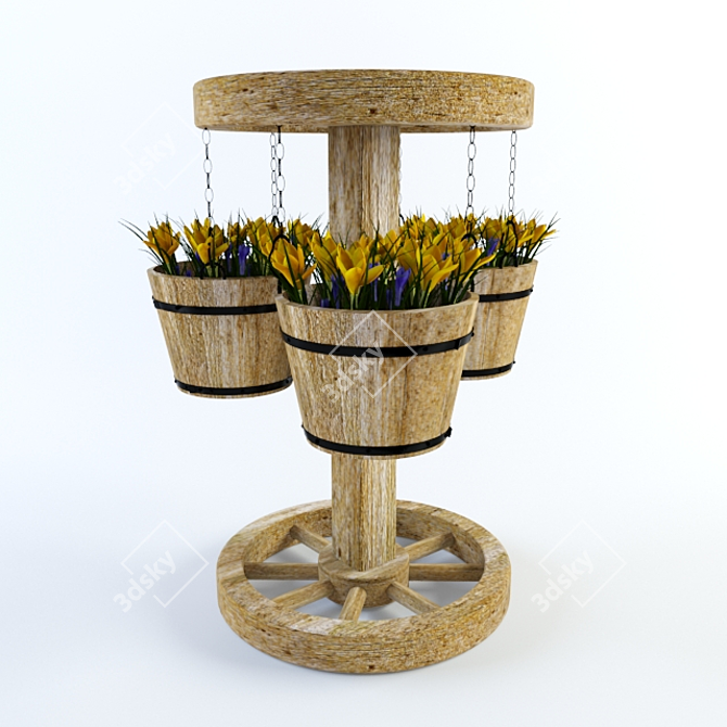 Exquisite Outdoor Floral Display 3D model image 1