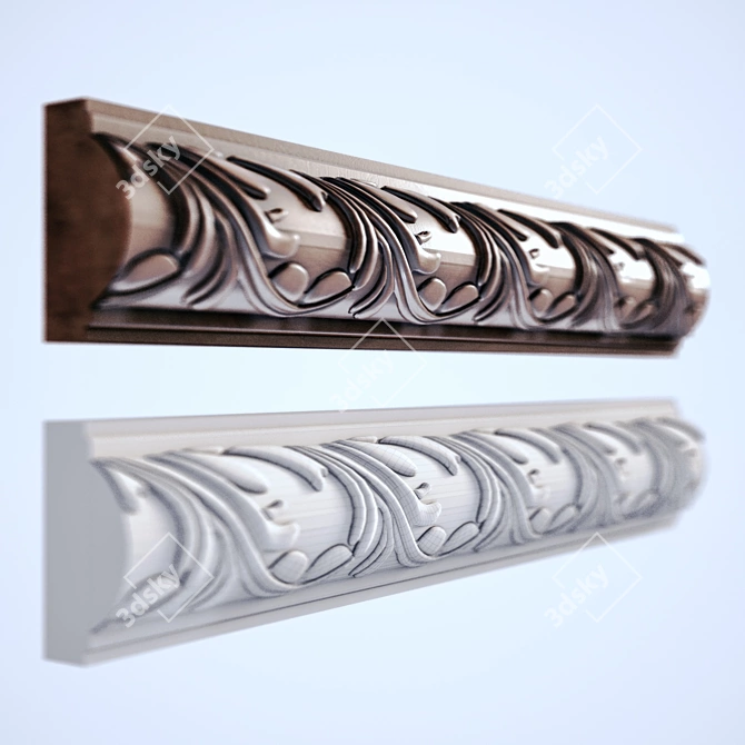 Elegant Stucco Molding 3D model image 1