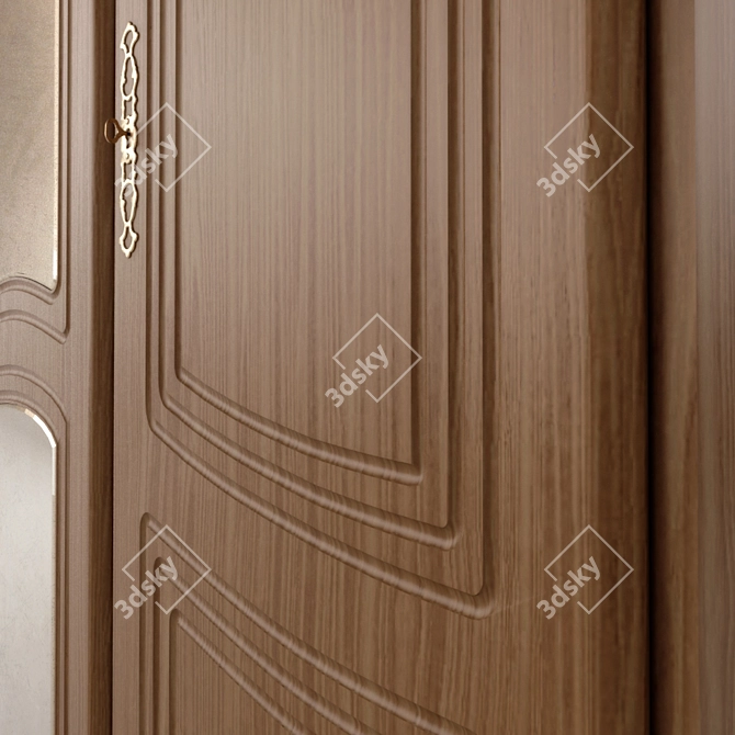 Elegant Art Nouveau Wardrobe 3D model image 3