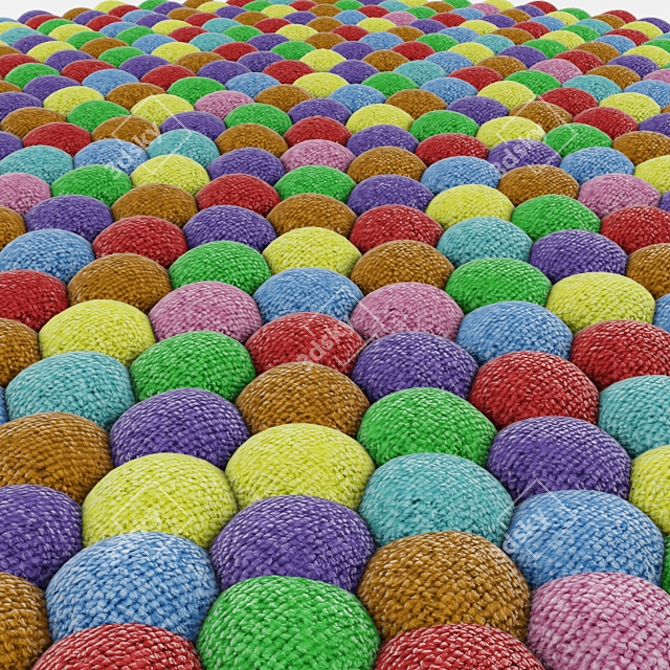 Colorful Ball Round Rug 3D model image 2