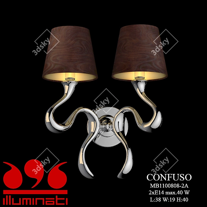 Illuminati Confuso Chrome Hanging Lamp 3D model image 1