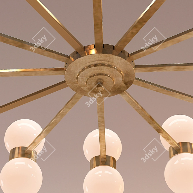 Elegant Vintage Stilnovo Chandelier 3D model image 2