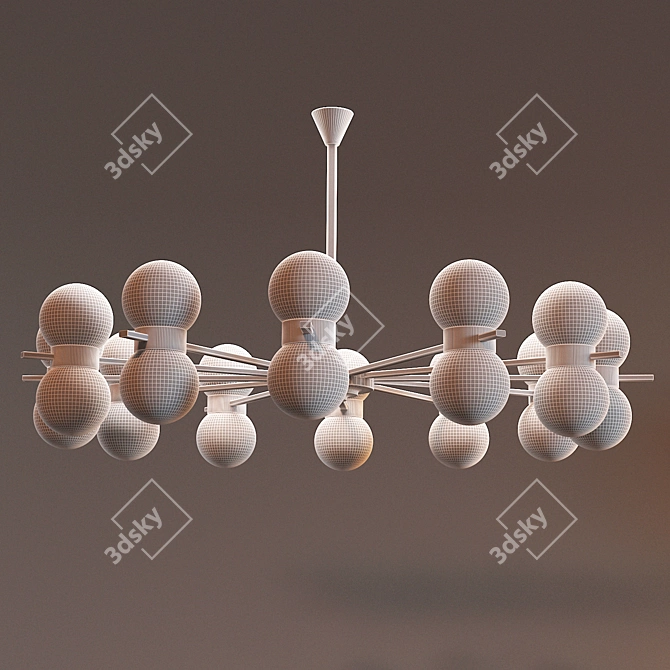 Elegant Vintage Stilnovo Chandelier 3D model image 3