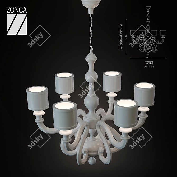 Elegant Vita Chandelier by Zonka 3D model image 1