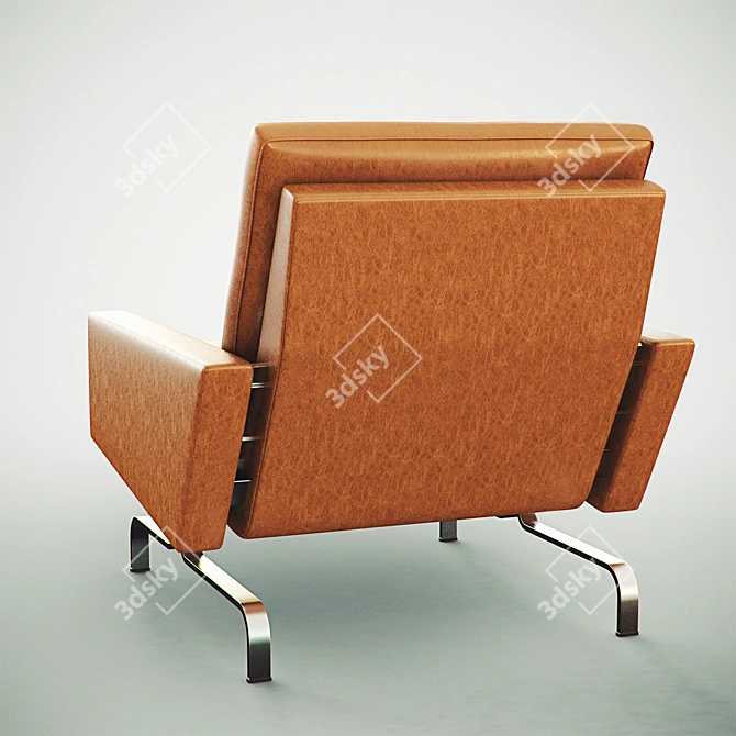 PK31 Steel Spring Armchair 3D model image 2