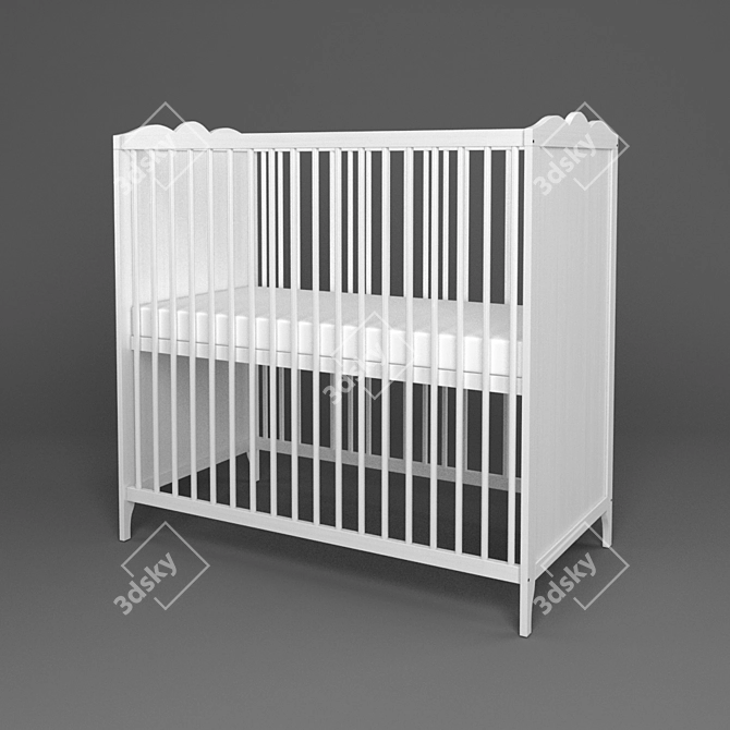 Stylish HENSVIK Baby Crib 3D model image 1