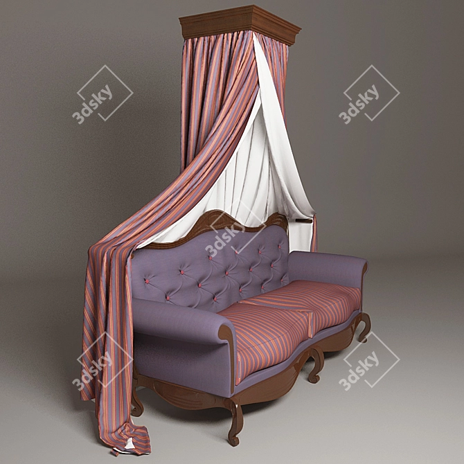 Canopied Classic Sofa 3D model image 3