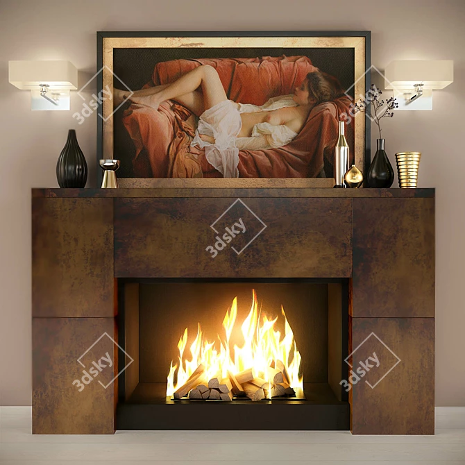 Cozy Hearth: Warm and Inviting 3D model image 1