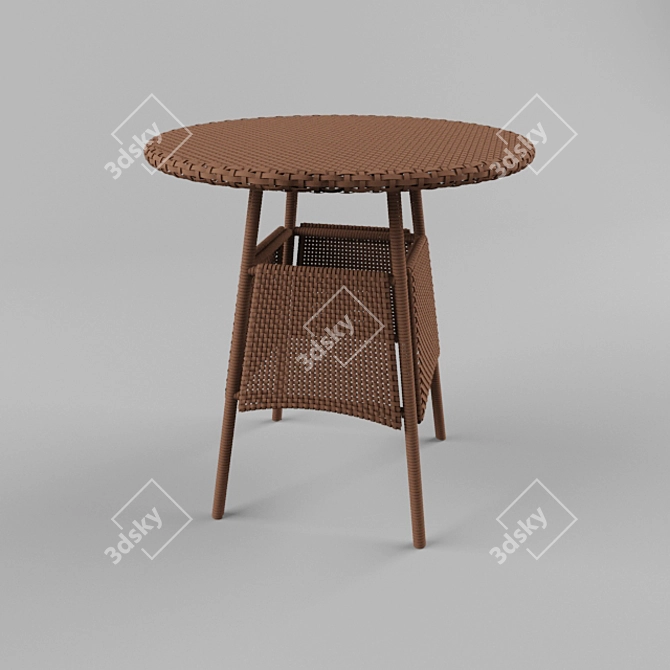 Stylish Woowen Table 3D model image 1