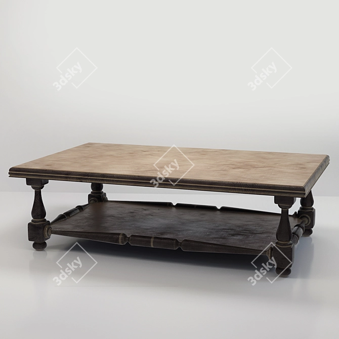 Modern Wooden Coffee Table 3D model image 1