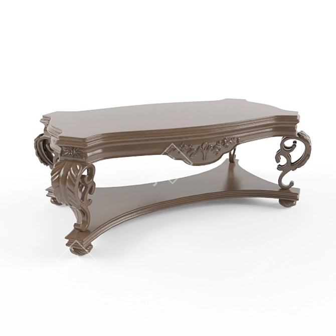 Wooden Classic Table 3D model image 1