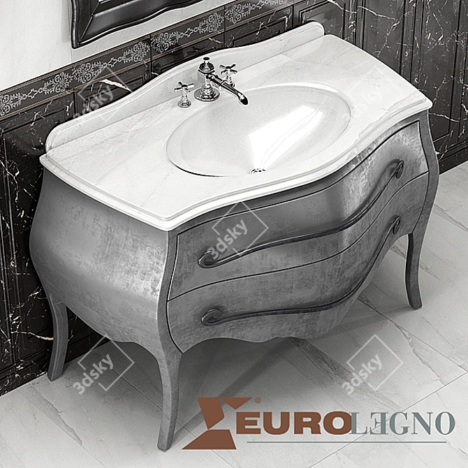 Eurolegno Narciso Washbasin & Piemme Tiles 3D model image 1