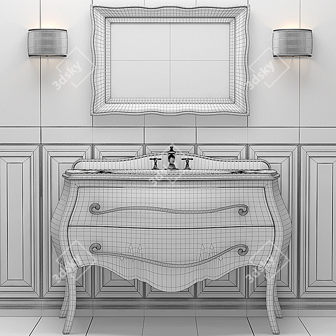 Eurolegno Narciso Washbasin & Piemme Tiles 3D model image 3