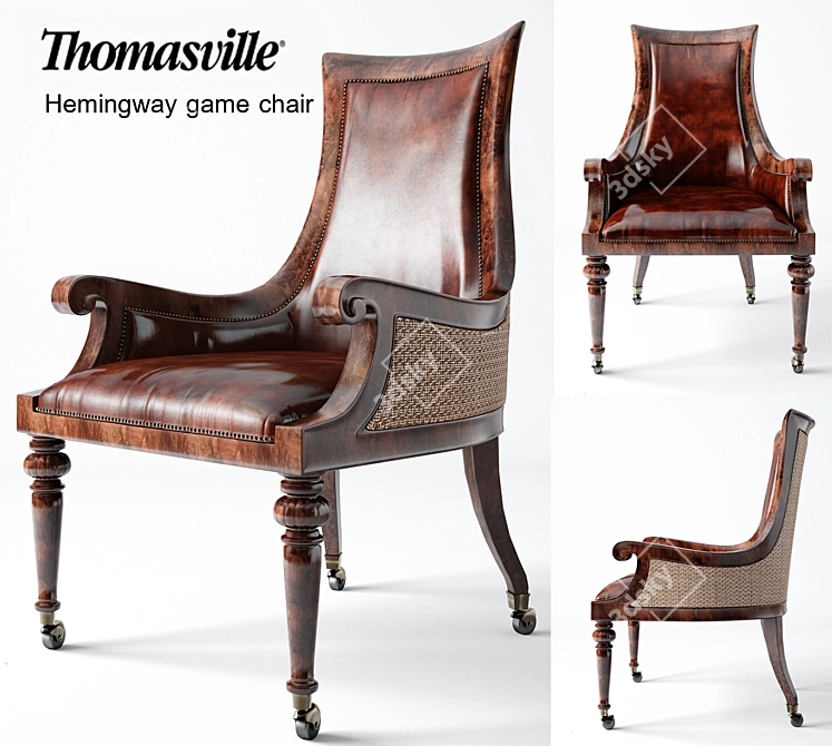 Classic Hemingway Game Chair - Exquisite Design & Superior Comfort 3D model image 1