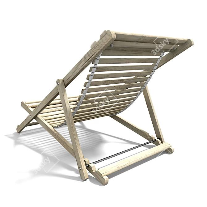 Wooden River Deckchair - Nord-HZ 3D model image 2