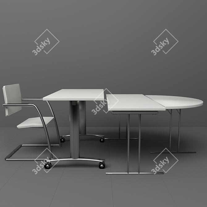 Elegant Office Furniture Set 3D model image 1