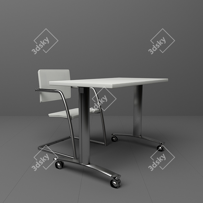 Elegant Office Furniture Set 3D model image 2