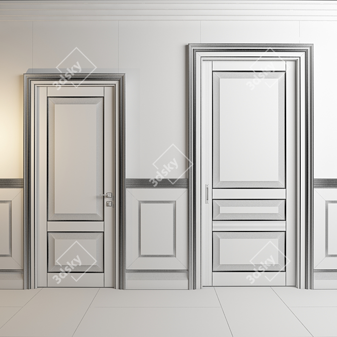 Elegant Oaklend Doors & Panels - Enhance Your Space 3D model image 2