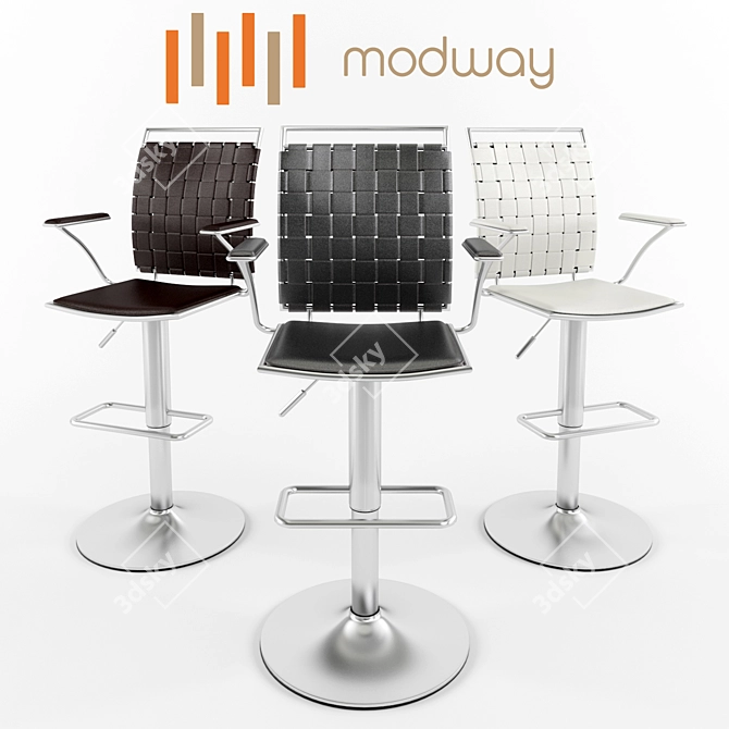 Modern Adjustable Bar Stool by Modway 3D model image 1