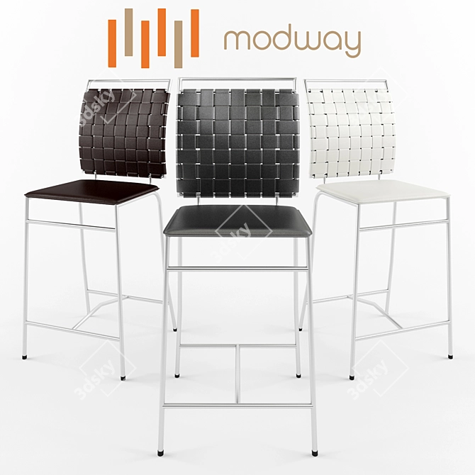 Modern Adjustable Bar Stool by Modway 3D model image 2