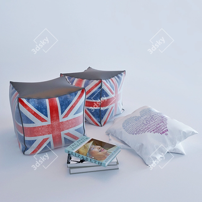 London Chic Pouffe 3D model image 1