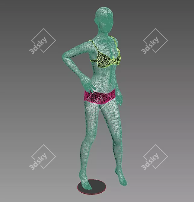 Seductive Mannequin: Lingerie Fashion Model 3D model image 3