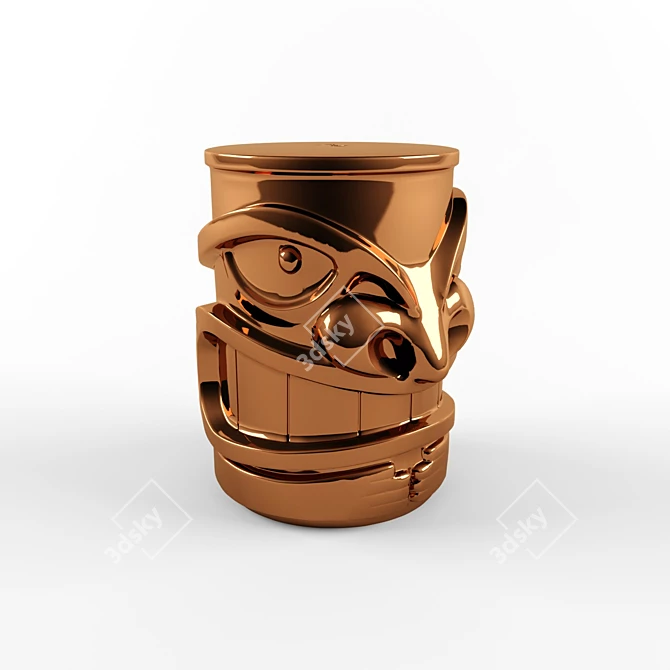 Sleek Tiki Ceramic Side Table 3D model image 1