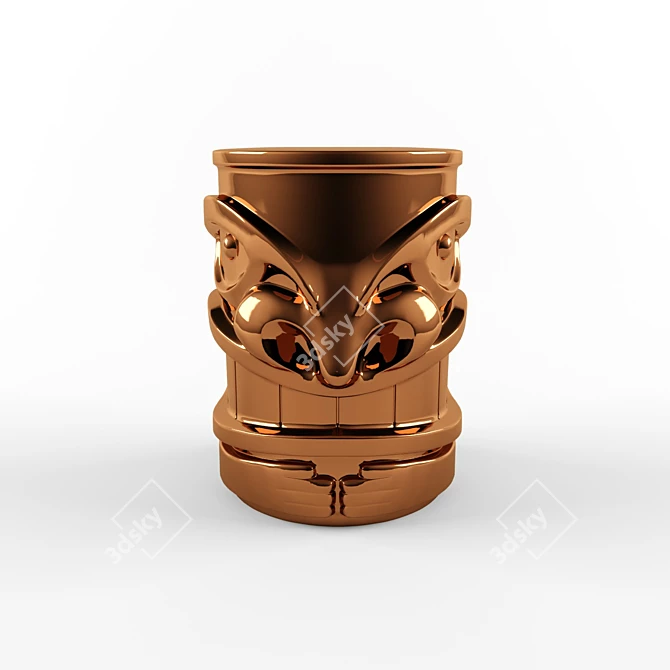 Sleek Tiki Ceramic Side Table 3D model image 2