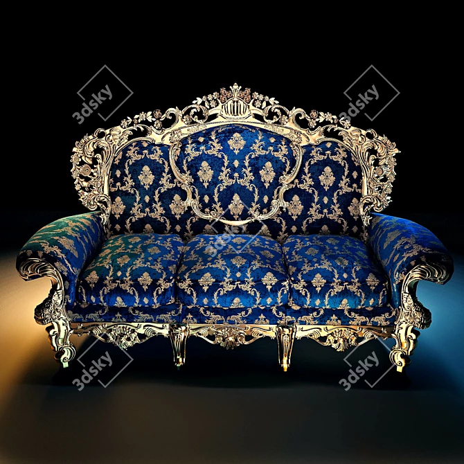 Luxury Italian 3-Seater Sofa: ASNAGHI INTERIORS Gold Collection (PF15544) 3D model image 1