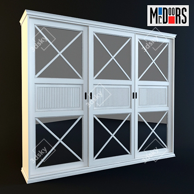 Mirrored Wardrobe Mr Doors: 3050x600x2620 3D model image 1