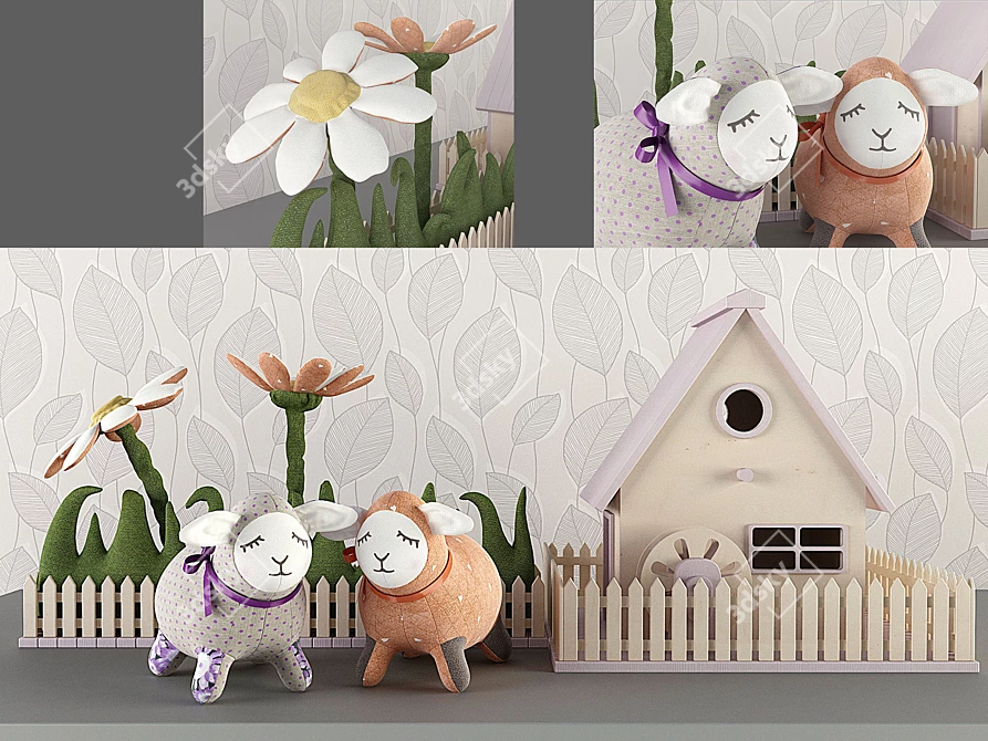 Patchwork Decorative Lambs 3D model image 1